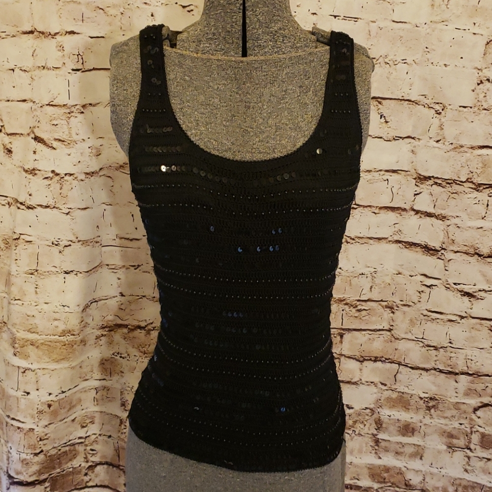 NWT Black Beaded/Sequin Cardigan and Tank … - Picture 6 of 9